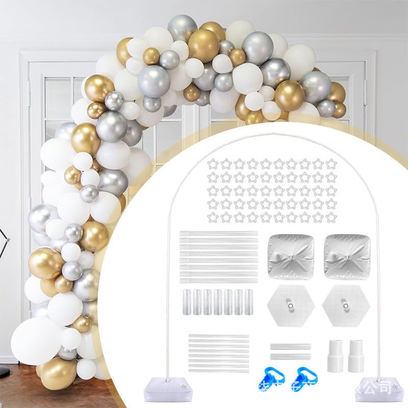 HASTHIP® 4 in1 Balloon Arch Kit,Free Bending Half Arch Stand with Base,Floor Balloon Frame Backdrop for Birthday Party Baby HASTHIP® 4 in1 Balloon Arch Kit,Free Bending Half Arch Stand with Base,Floor Balloon Frame Backdrop for Birthday Party Baby